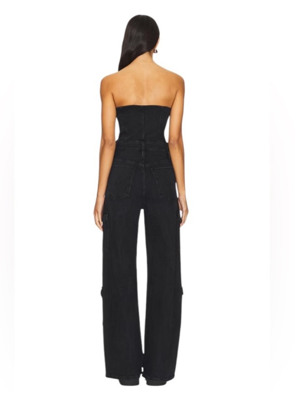 NWT Hudson Jeans Bustier Cargo Jumpsuit Rivera Noir Denim Black - Picture 3 of 8